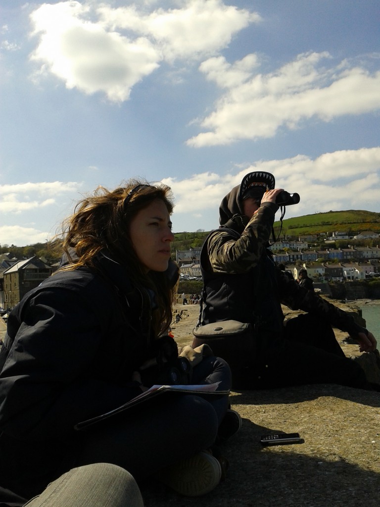 Ines and Toby keeping watch! SWF Interns can be seen on the New Quay Pier from 7am to 9pm!