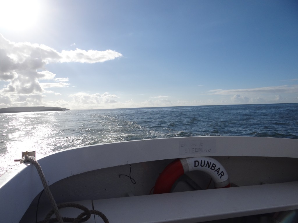 On board the local research vessel, Dunbar Castle II.