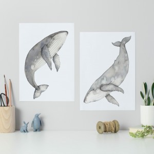 Set of two whales
