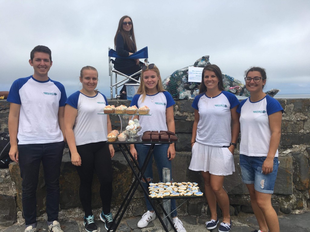Sea Watch volunteers organizing fundraising events in New Quay. Photo credit: Sea Watch Foundation. 